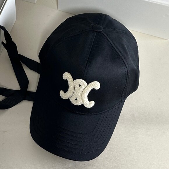 Celine Triomphe Black Adjustable Unisex Baseball Cap main image 6